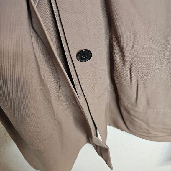 MM Lafleur lightweight wrap around overcoat, deep khaki, women's size medium - Picture 11 of 15